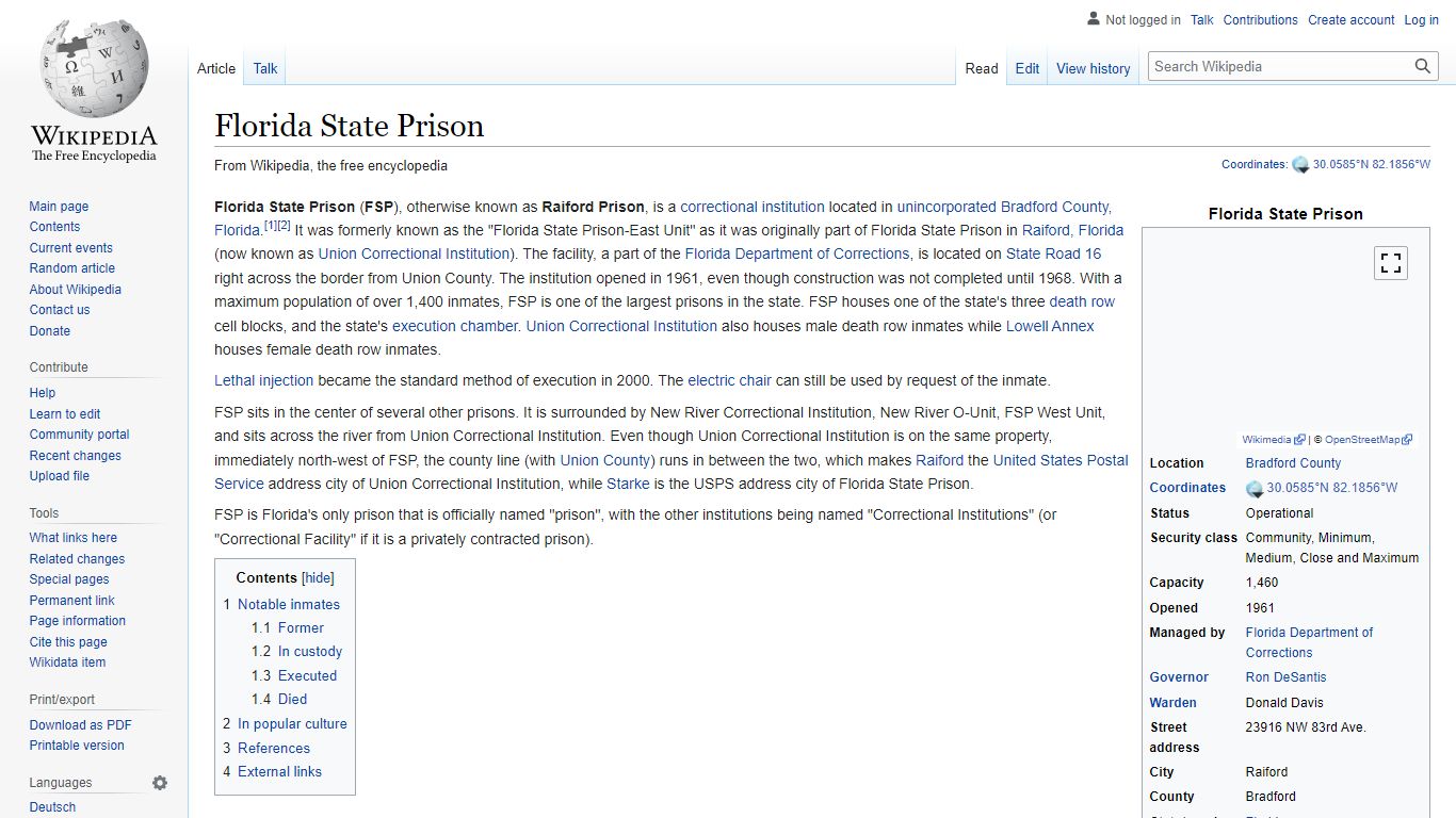 Florida State Prison - Wikipedia